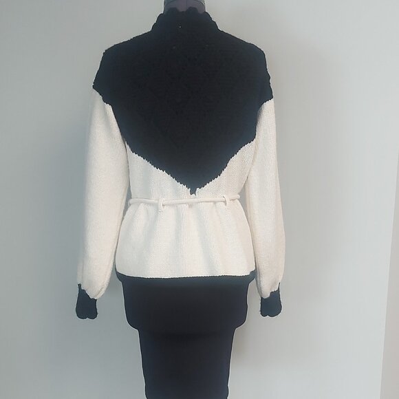 Zara Black and White Button Front Cardigan - Size S - Picture 3 of 11